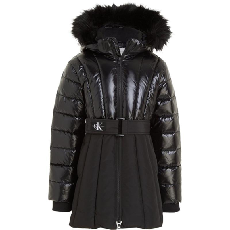Calvin Klein Long Belted Puffer frakke Ck Black - Str. 14 år Calvin Klein