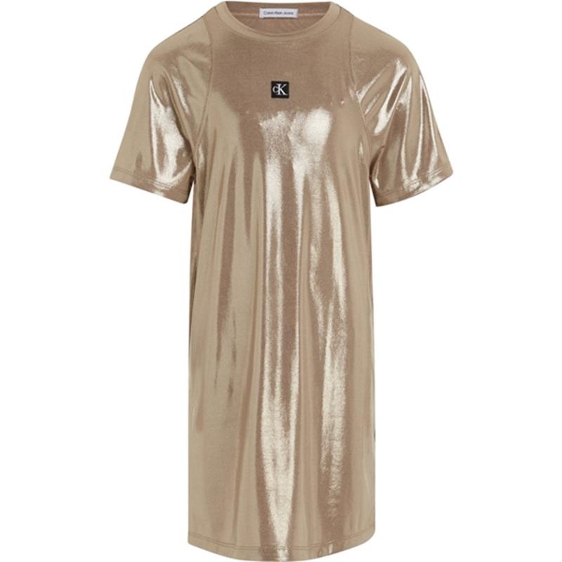 Calvin Klein Metallic Coated Kjole Frosted Almond - Str. 12 år Calvin Klein