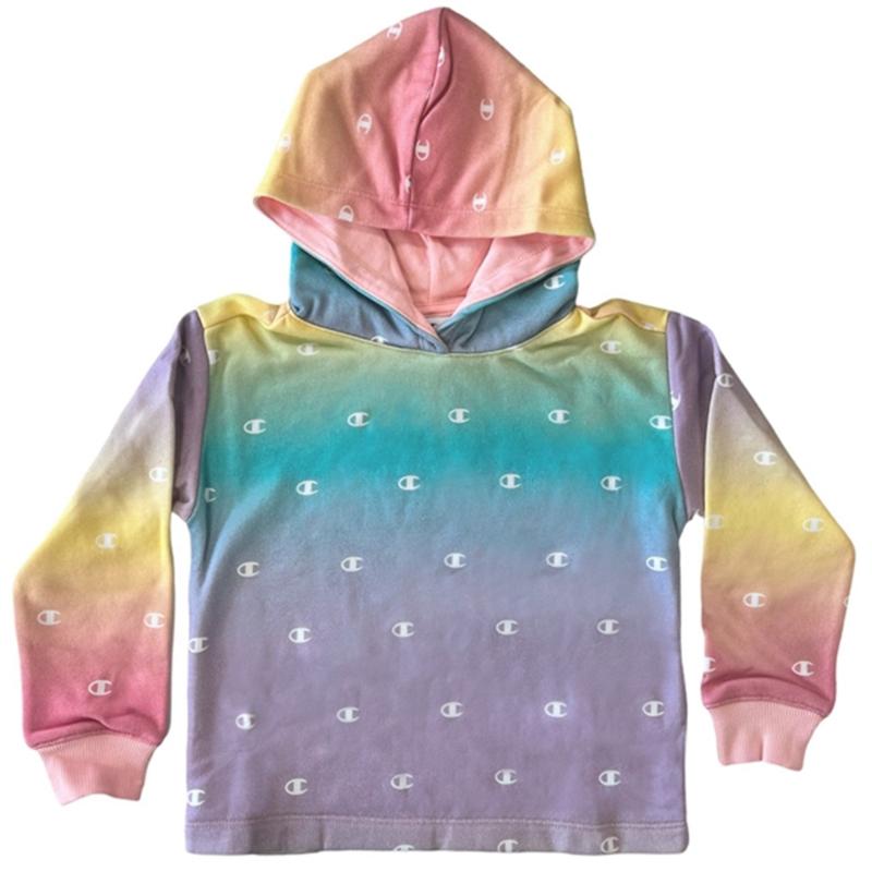Champion White/Allover Hooded Sweatshirt - Str. XXL/15-16 år Champion