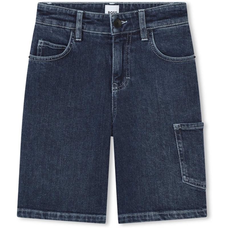 Hugo Boss Stone Pulverisation Denim Bermuda Shorts - Str. 12 år Hugo Boss