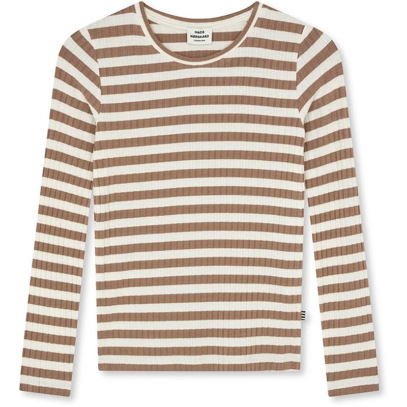 Mads Nørgaard Classic Stripe Talika Bluse Tiger's Eye/Vanilla Ice - Str. 12 år Mads Nørgaard