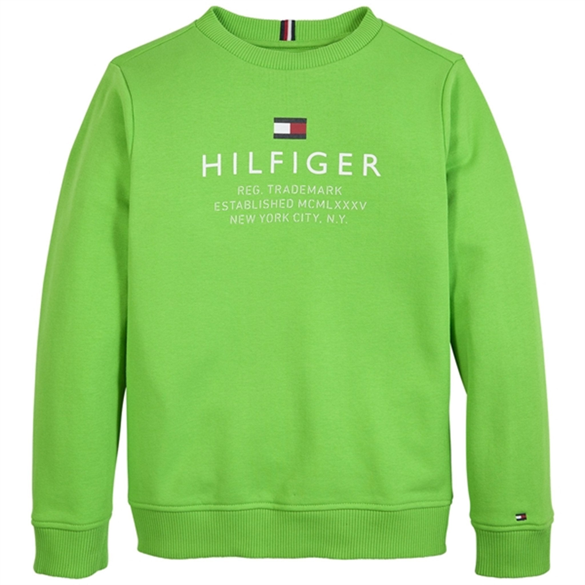 Tommy Hilfiger Logo Sweatshirt Spring Lime - Str. 12 år Tommy Hilfiger