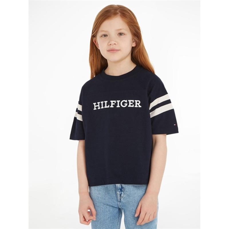 Tommy Hilfiger Monotype Varsity T-shirt Desert Sky - Str. 12 år Tommy Hilfiger