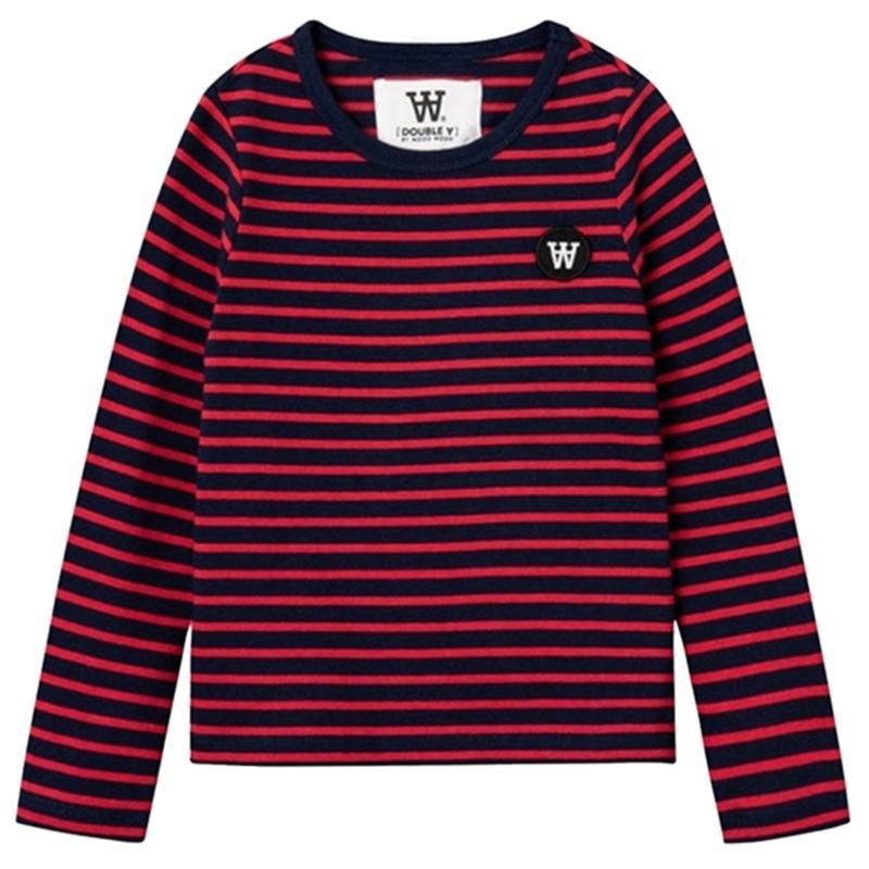 Wood Wood Navy/Red Stripes Kim Bluse - Str. 13-14 år Wood Wood