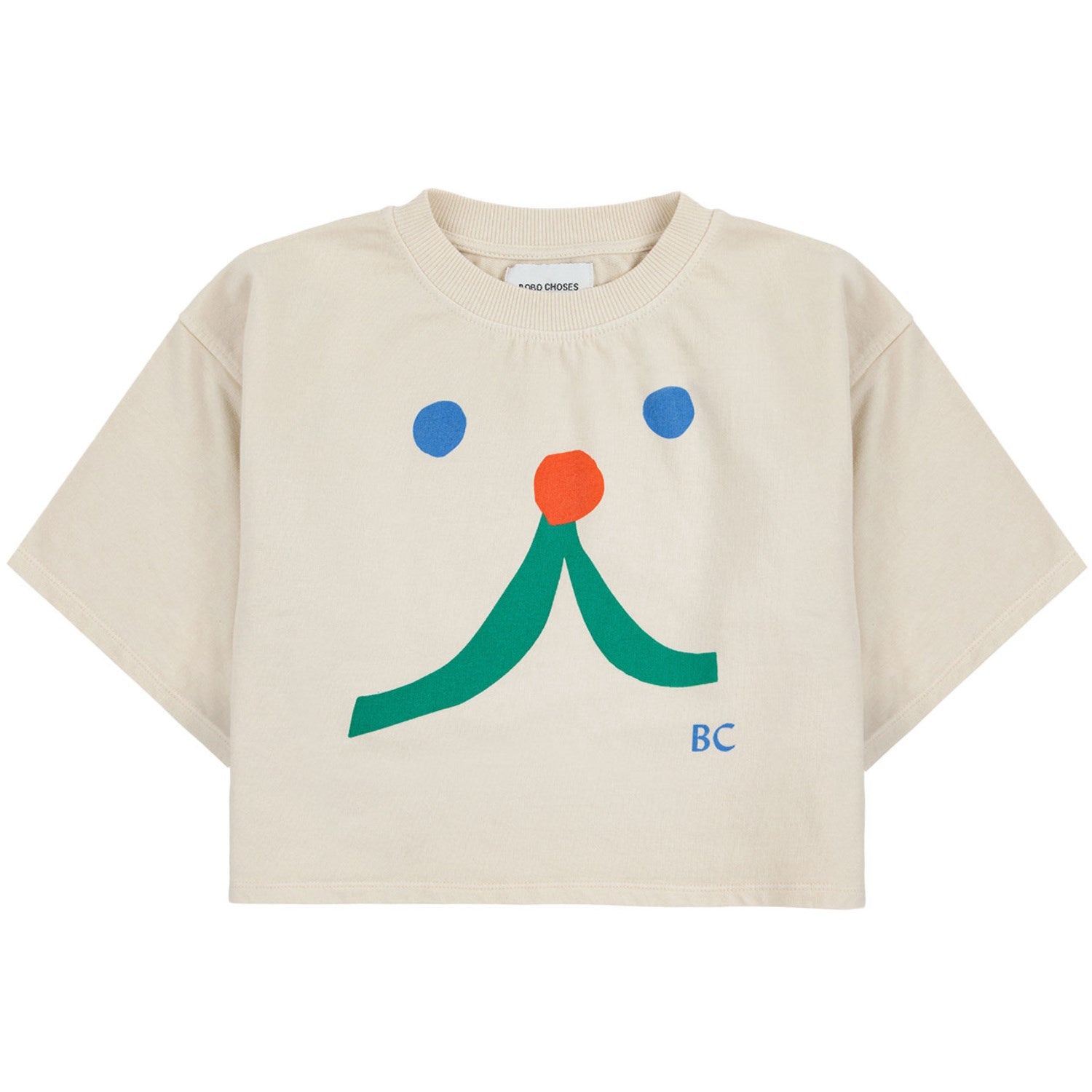 Bobo Choses Beige Funny Face Short Sleeve T-shirt - Str. 10-11 år Bobo Choses