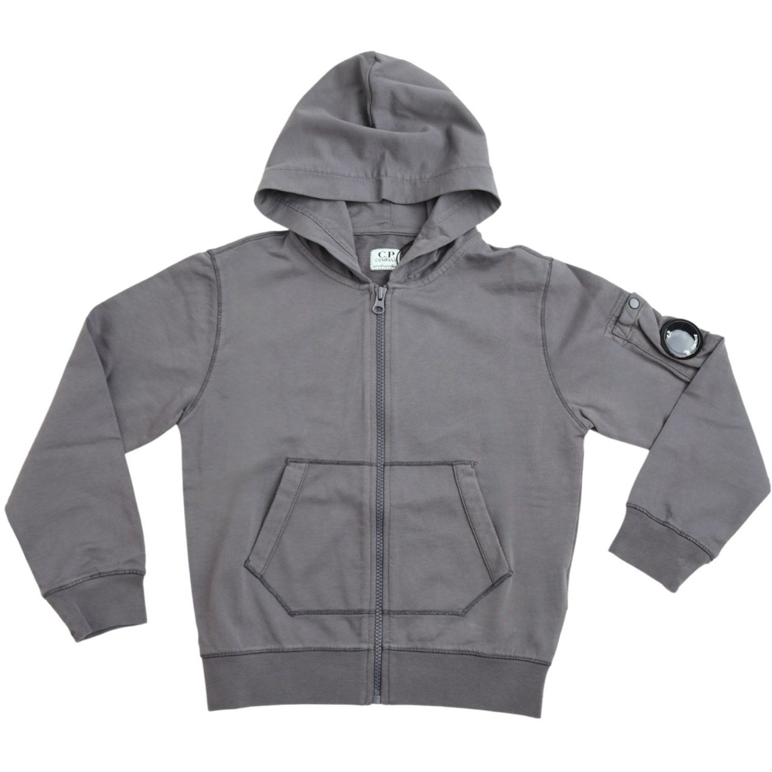 C.P. Company Anthracite Grey Zip Sweatshirt/Hood - Str. 12 år C.P. Company