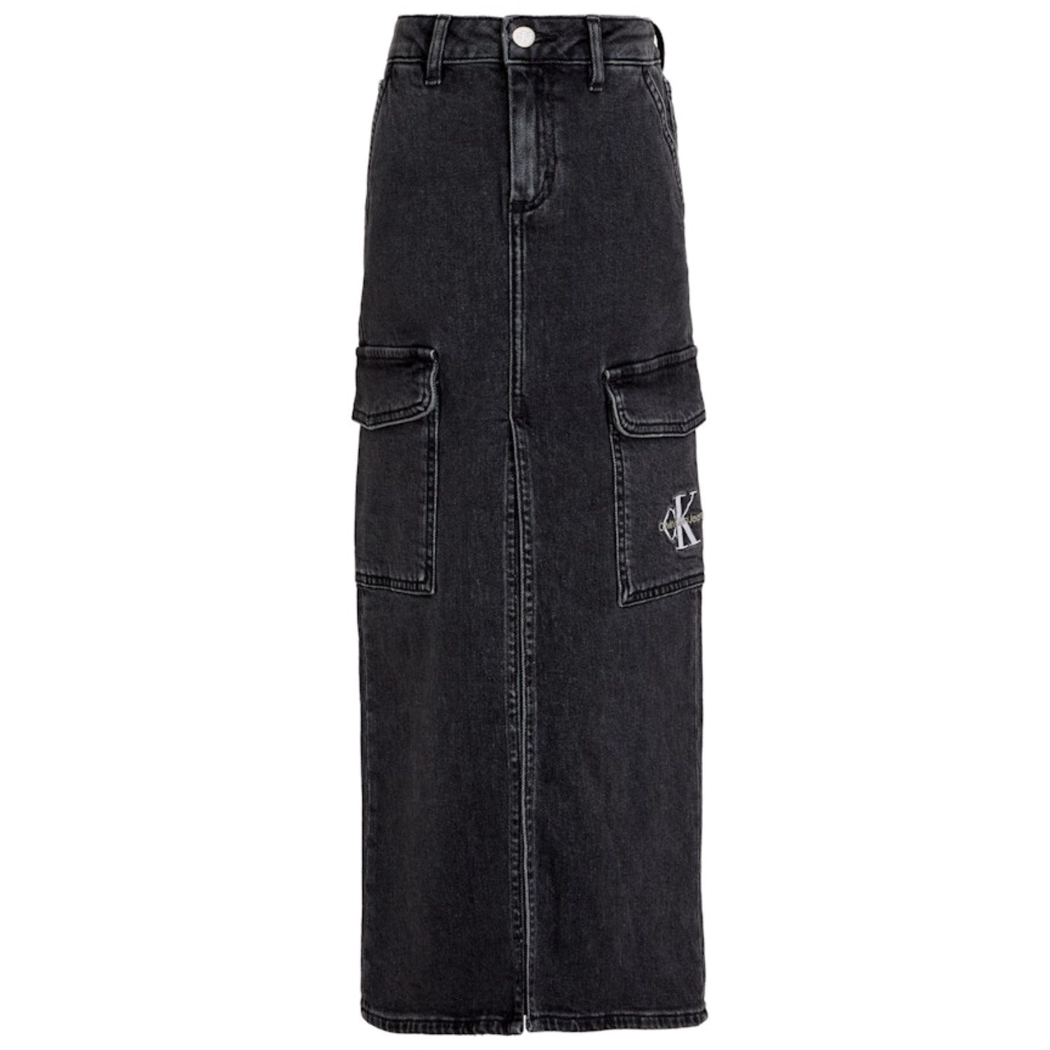 Calvin Klein Charcoal Grey Rgd Maxi Denim Nederdel - Str. 12 år Calvin Klein