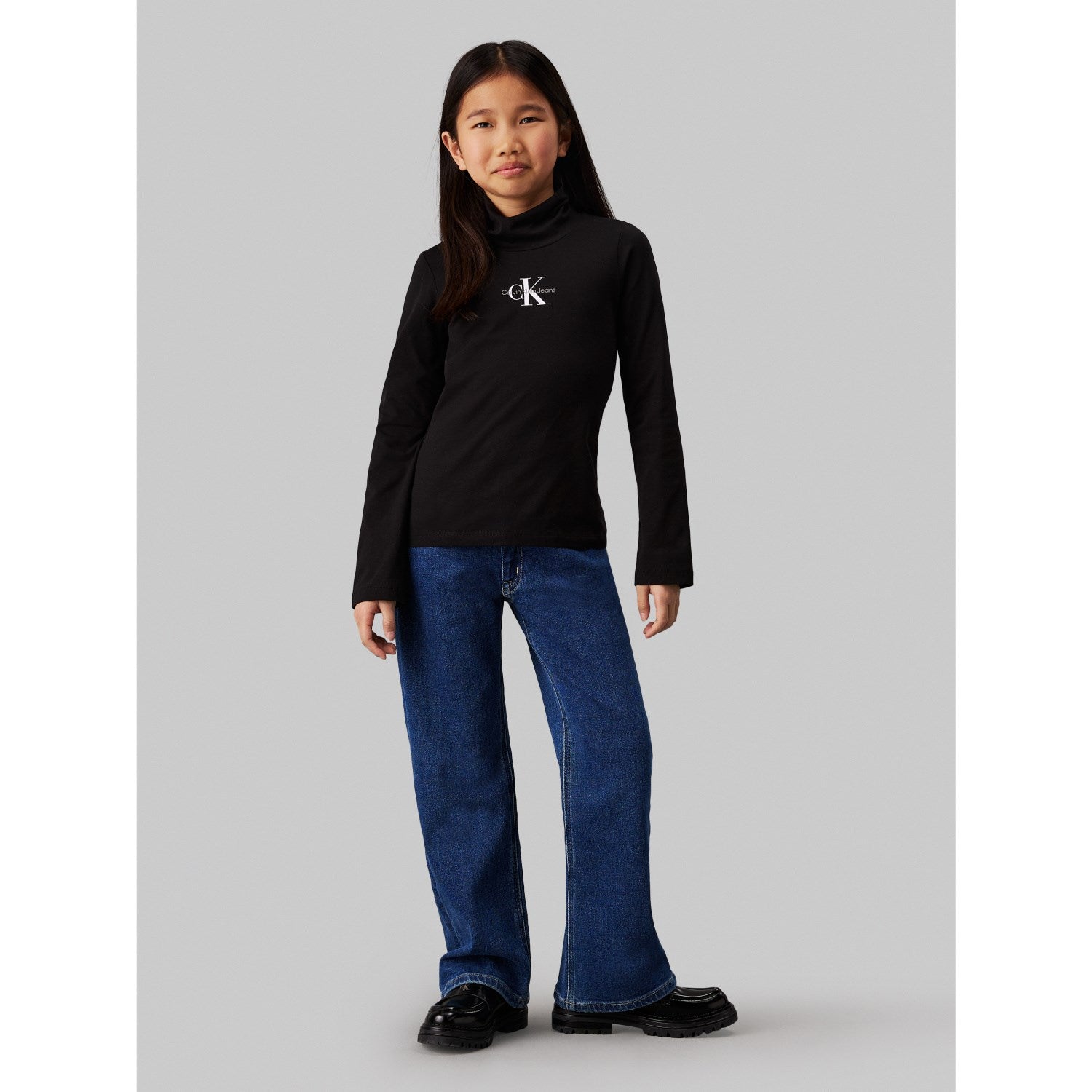 Calvin Klein Ck Black Monologo Roll Neck Bluse - Str. 14 år Calvin Klein