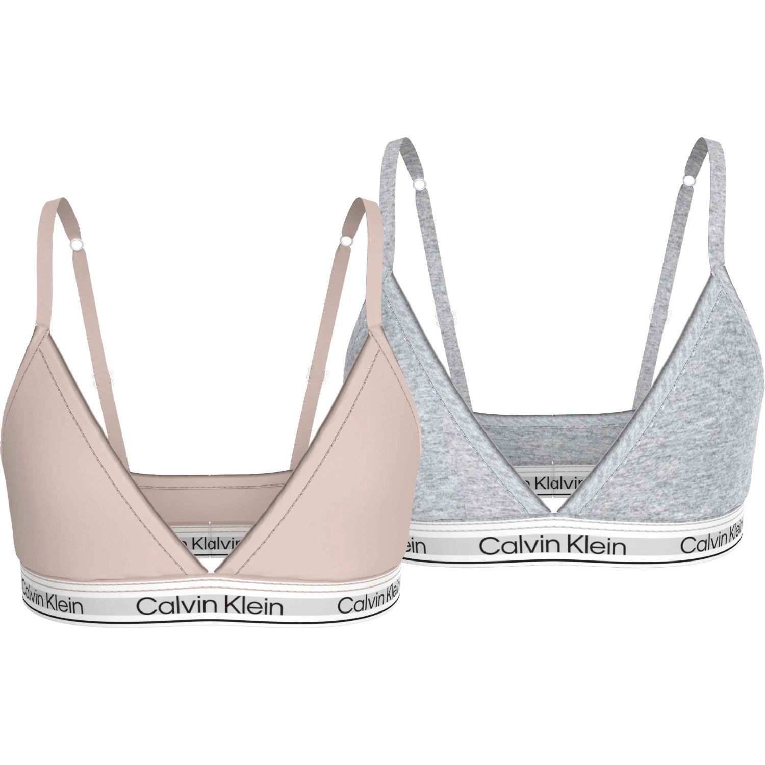 Calvin Klein Silverpeony/Greyheather 2-Pak Triangle Bralette - Str. 10-12 år Calvin Klein