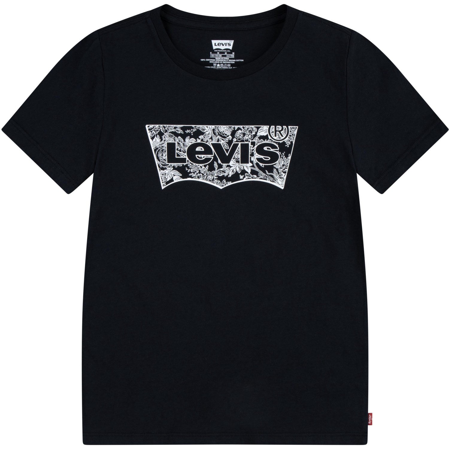 Levi's BLACK Floral Batwing T-Shirt - Str. 12 år Levi's