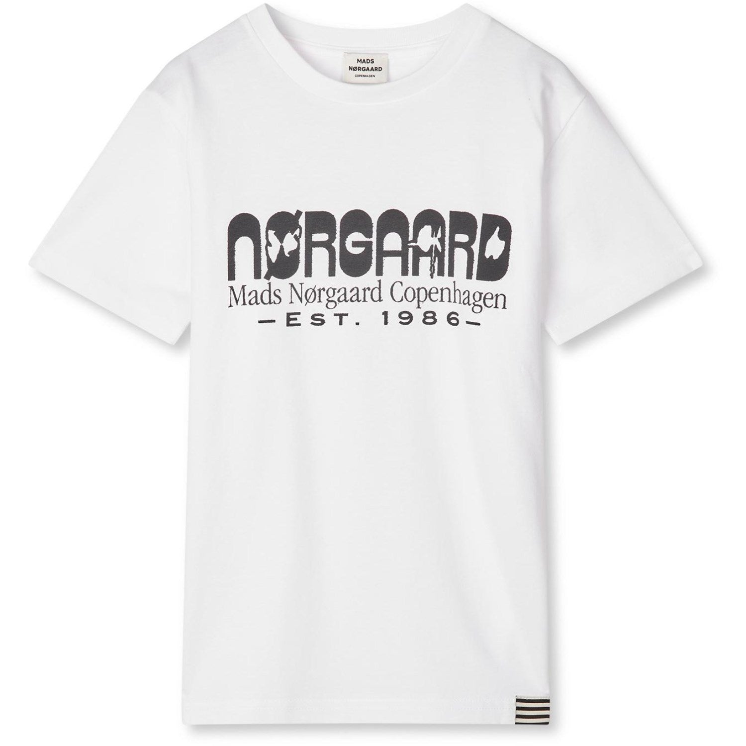 Mads Nørgaard White Printed T-shirt Thorlino T-shirt - Str. 12 år Mads Nørgaard