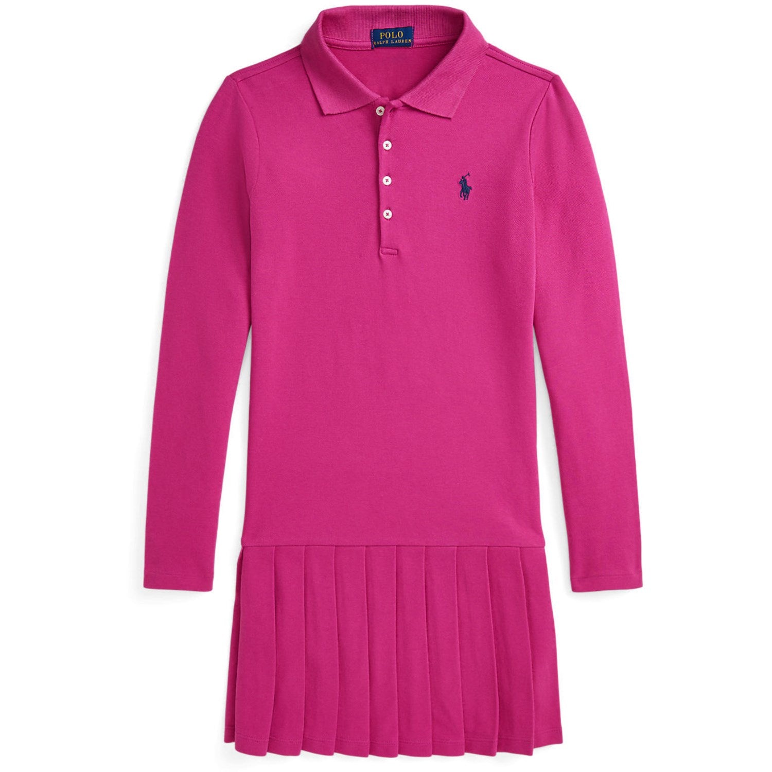 Polo Ralph Lauren College Pink w. Navy Print Day Kjole - Str. L/12-14 år Polo Ralph Lauren