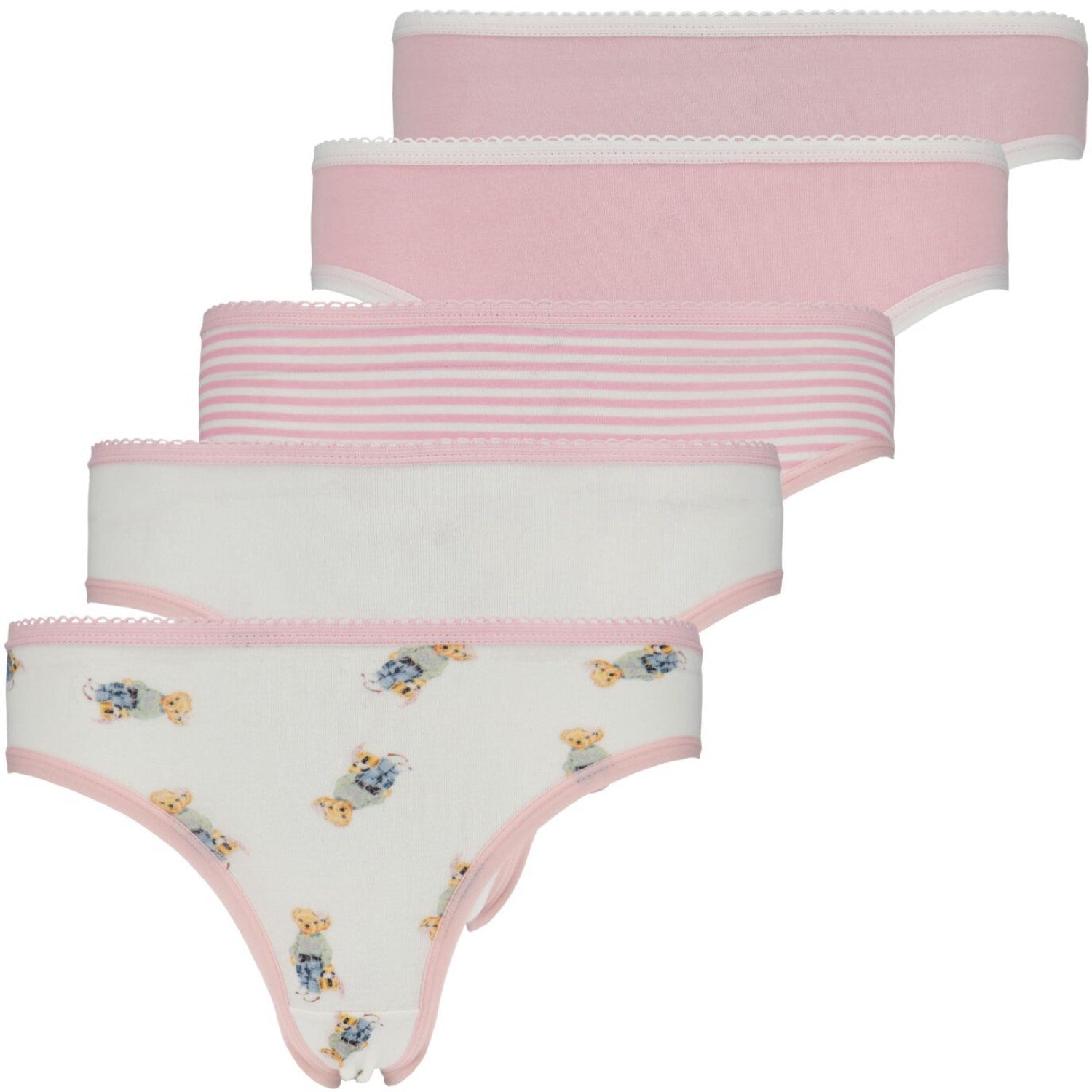 Polo Ralph Lauren Hint Of Pink Polo 5 Pack Bikini Brief - Str. L/12-14 år Polo Ralph Lauren