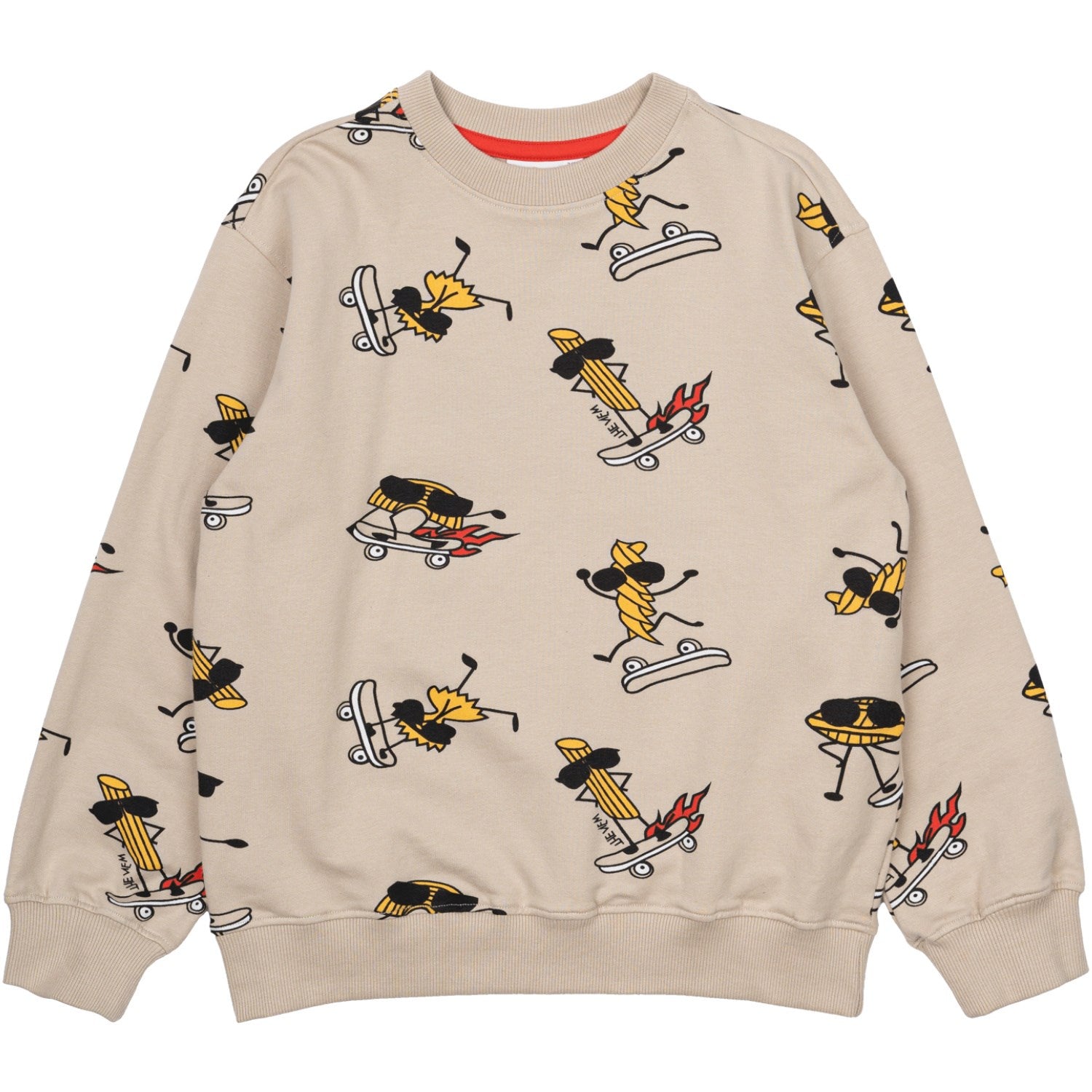 The New Feather Gray AOP Narfa Oversize Sweatshirt - Str. 11-12 år The New