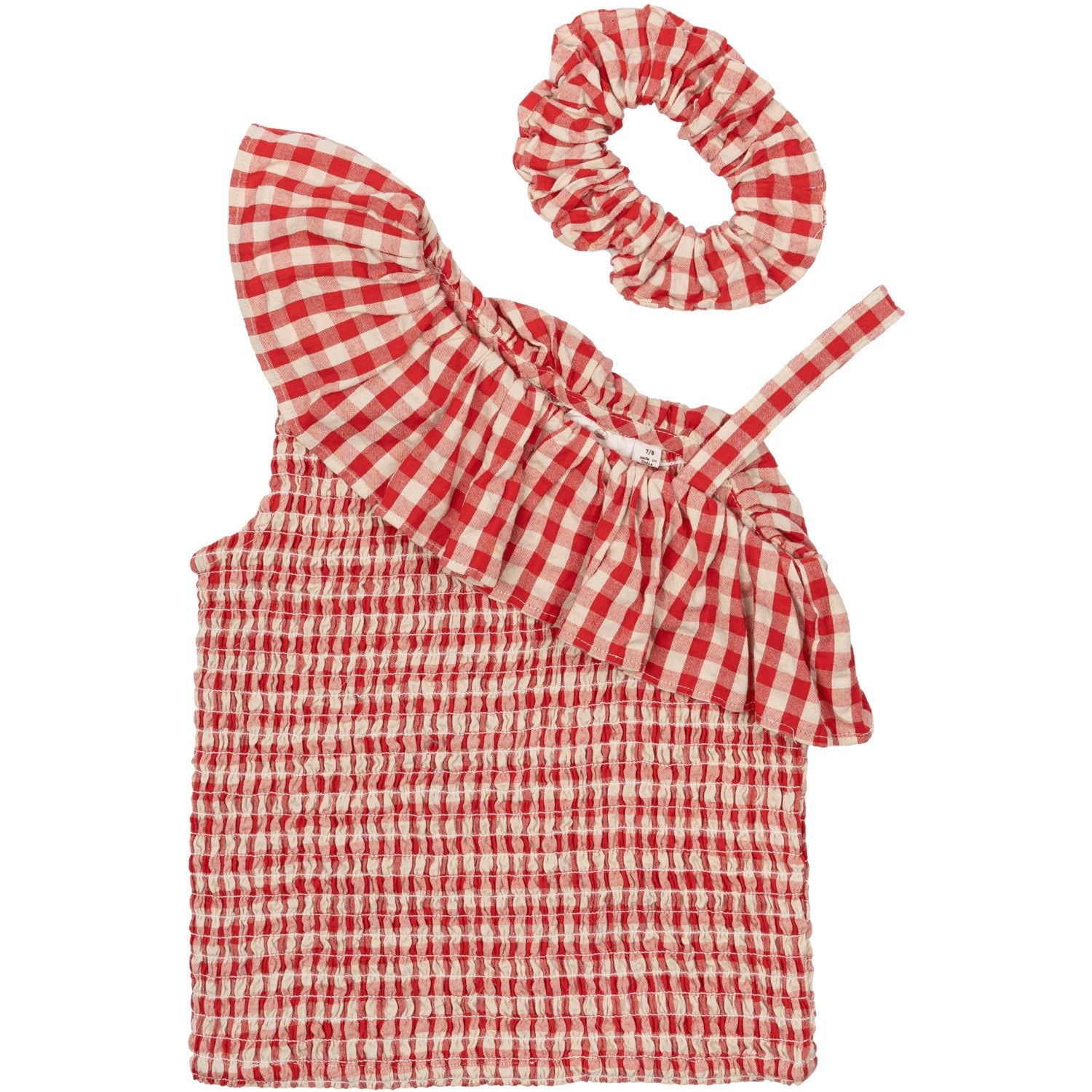 The New Poppy Red Check Nally Kort Top - Str. 11-12 år The New