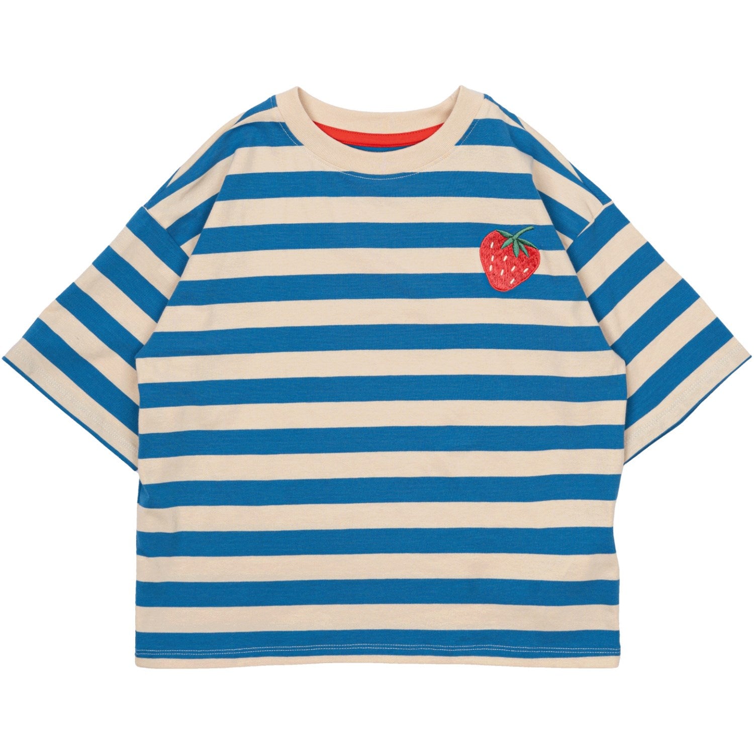 The New White Swan Striped Nanny Oversize T-Shirt - Str. 11-12 år The New