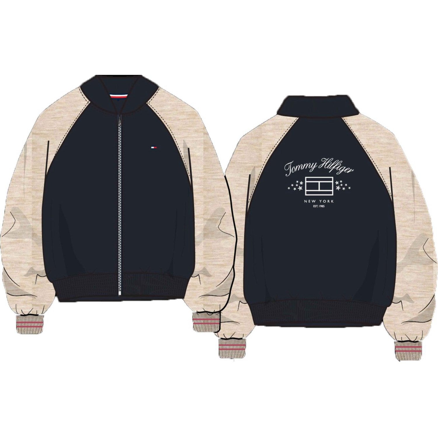 Tommy Hilfiger Desert Sky Colorblock Stars Flag Emb Bomber Sweatshirt - Str. 12 år Tommy Hilfiger